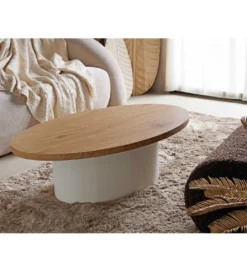 Stolik kawowy BABAYA 100 cm drewno jesion*Imeri Online