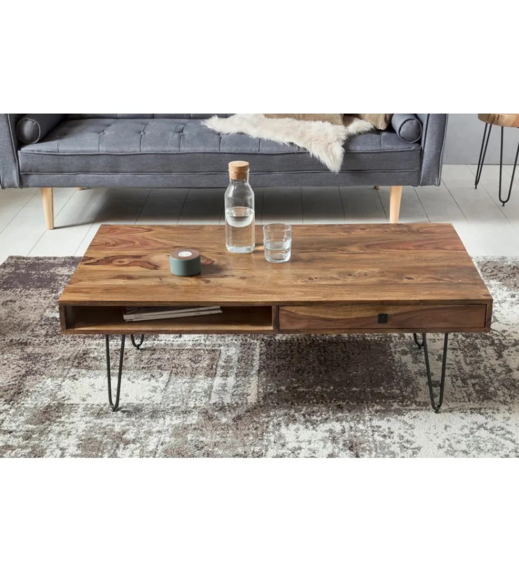 Stolik kawowy BAGLI 110 cm drewno sheesham*WOHNLING, GERMANY Discount