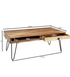 Stolik kawowy BAGLI 110 cm drewno akacja*WOHNLING, GERMANY Clearance