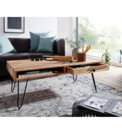 Stolik kawowy BAGLI 110 cm drewno akacja*WOHNLING, GERMANY Clearance