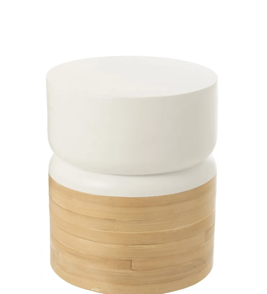Stolik kawowy Bamboo 40 cm biały*J-Line Best
