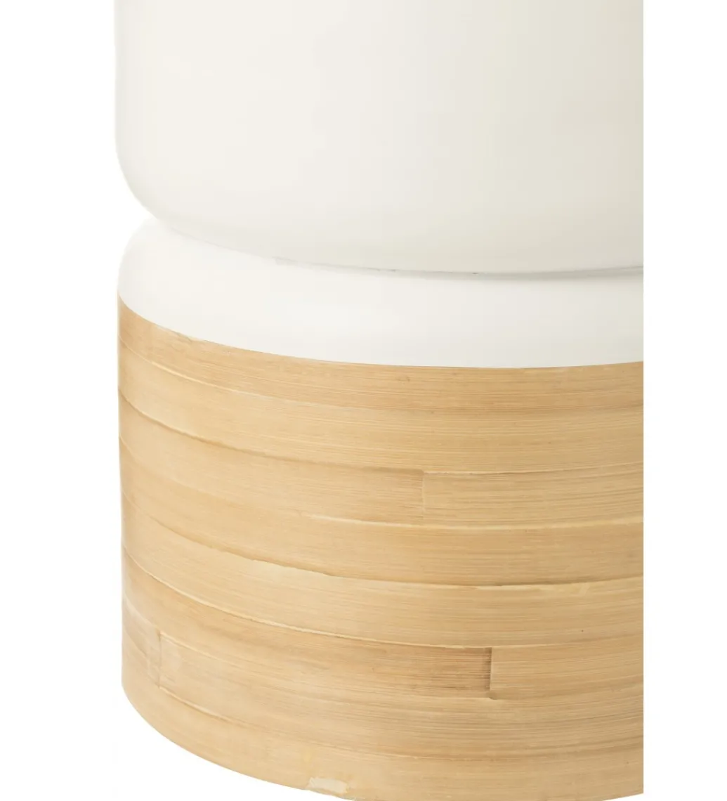 Stolik kawowy Bamboo 40 cm biały*J-Line Best