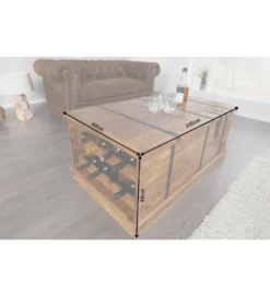 Stolik kawowy Bar Bodega 100 cm drewno Sheesham*Invicta Interior Hot