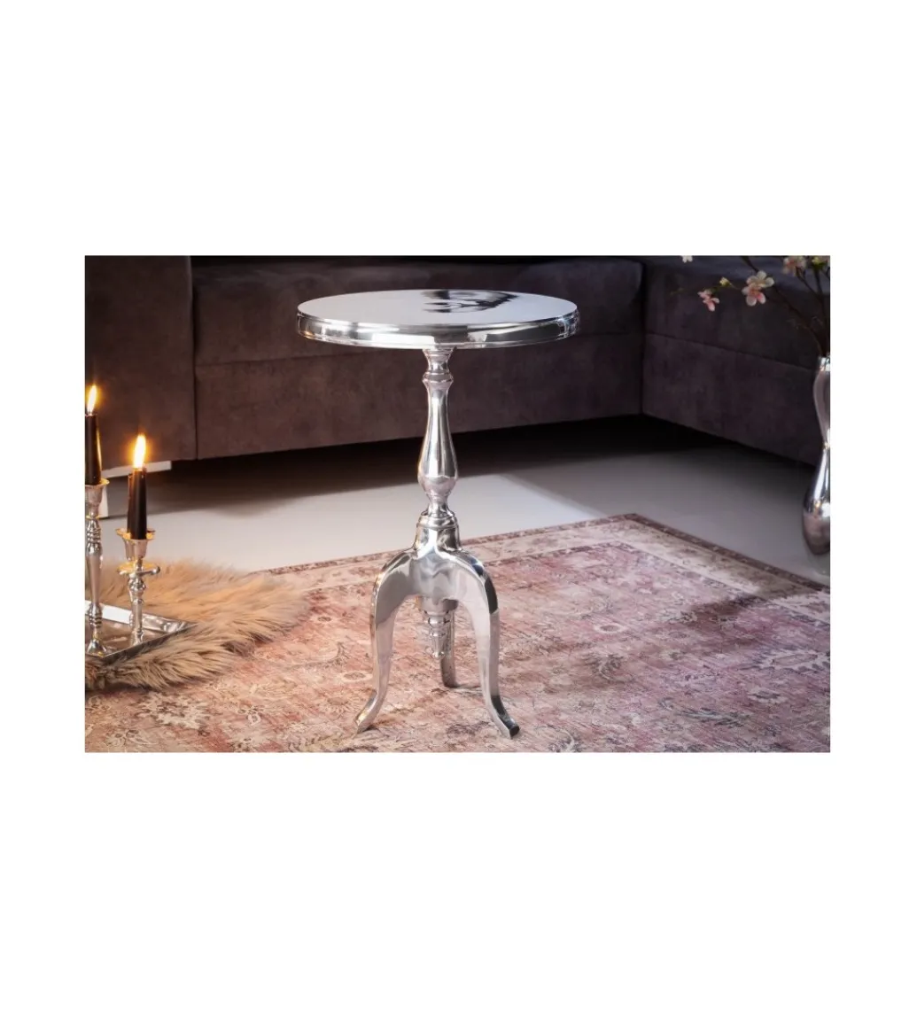 Stolik kawowy Barock Jardin 55 cm srebrny*Invicta Interior Clearance