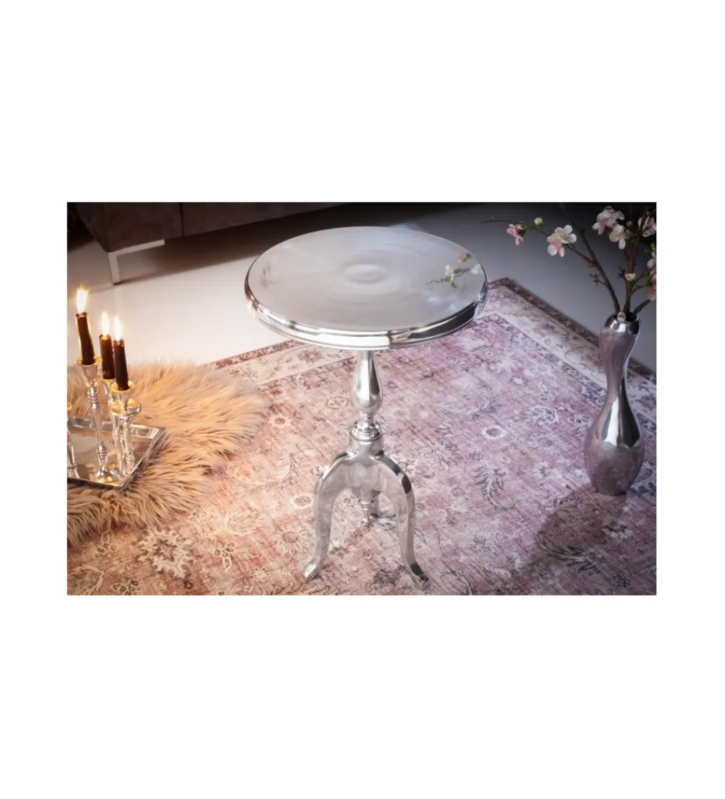 Stolik kawowy Barock Jardin 55 cm srebrny*Invicta Interior Clearance