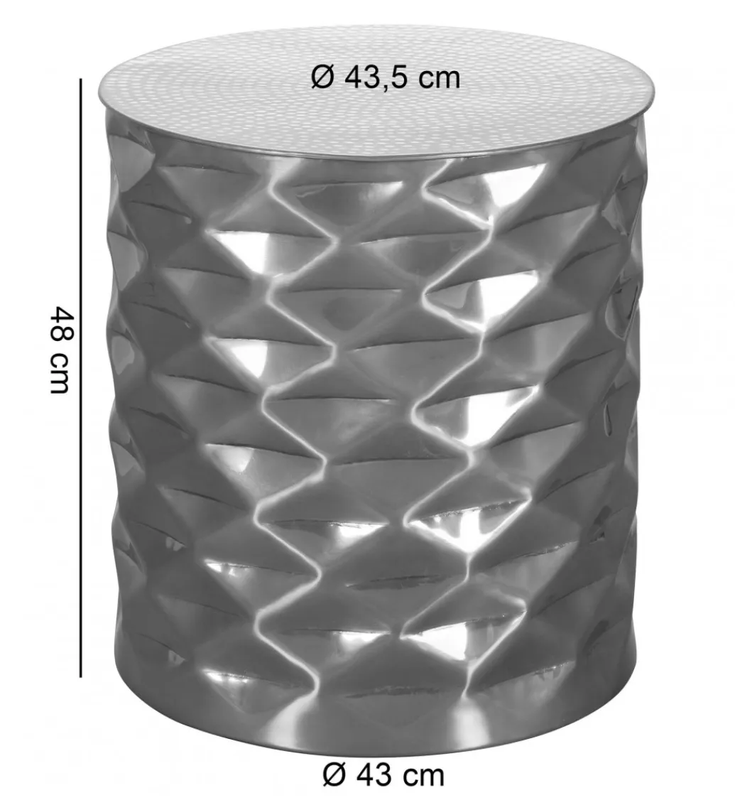 Stolik kawowy BATIN 43 cm srebrny*WOHNLING, GERMANY