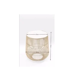 Stolik kawowy BEAM 32 cm biały marmur brąz*KARE New