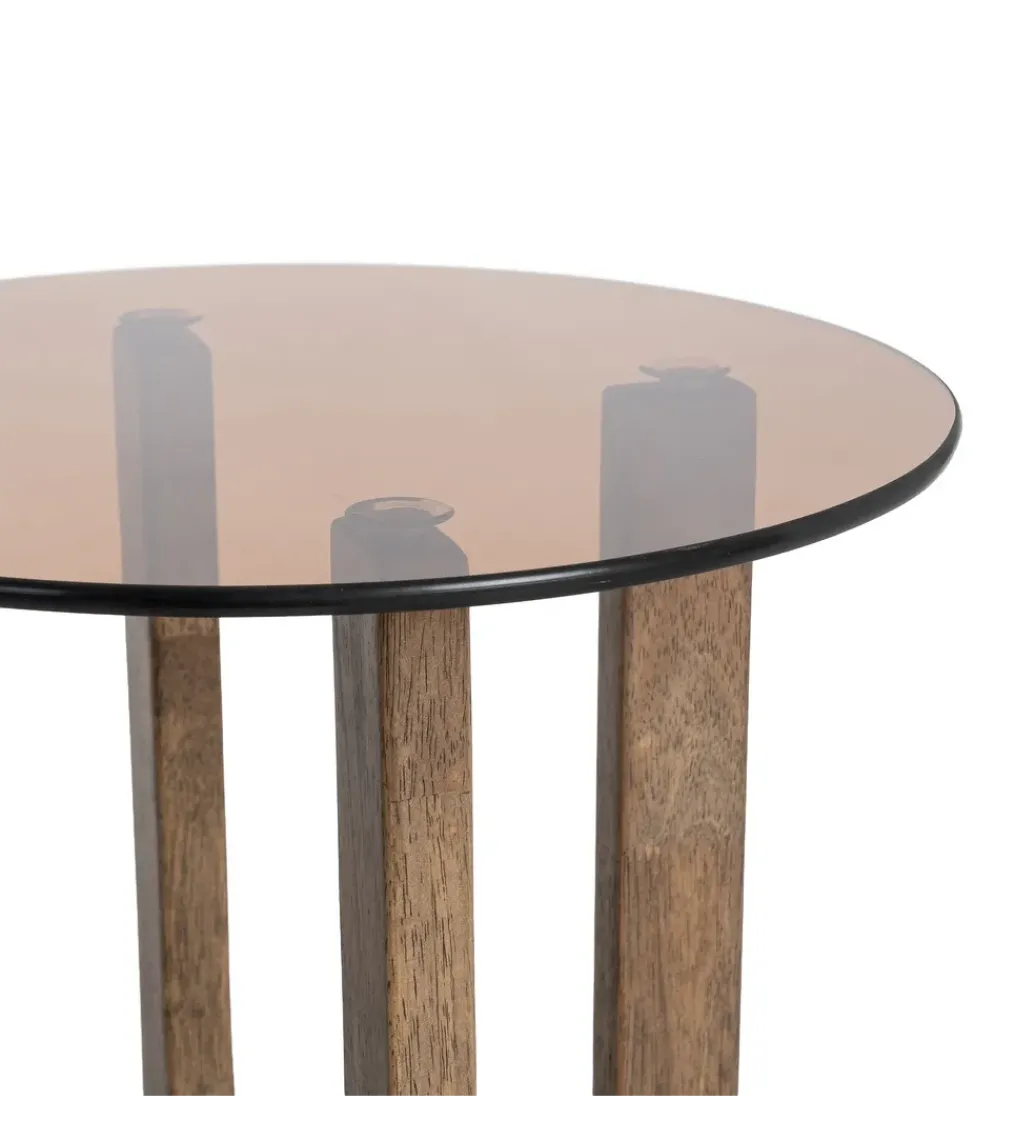 Stolik kawowy boczny AMY drewno kauczuk*Zona-Design Outlet