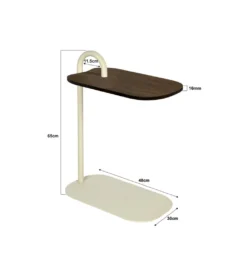 Stolik kawowy boczny BRIX AMY MALTA 65 cm beżowy*LF-Design Online