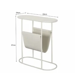 Stolik kawowy boczny BRIX LUNA 57 cm biały*LF-Design