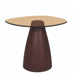 Stolik kawowy boczny BRIX MYLON 50 cm burgundowy szklany*LF-Design Discount