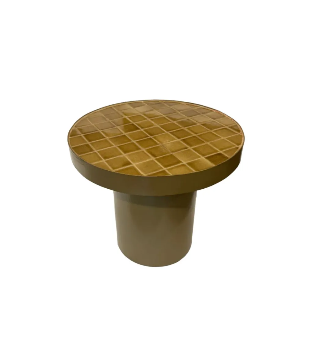 Stolik kawowy boczny BRIX TYLO 46 cm brązowy ceramika*LF-Design Online