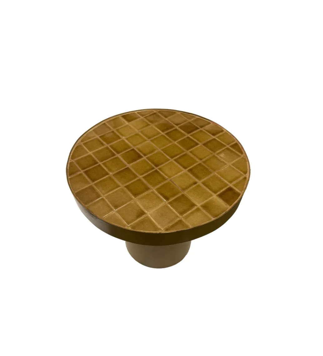 Stolik kawowy boczny BRIX TYLO 46 cm brązowy ceramika*LF-Design Online