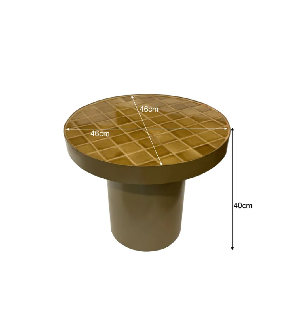 Stolik kawowy boczny BRIX TYLO 46 cm brązowy ceramika*LF-Design Online
