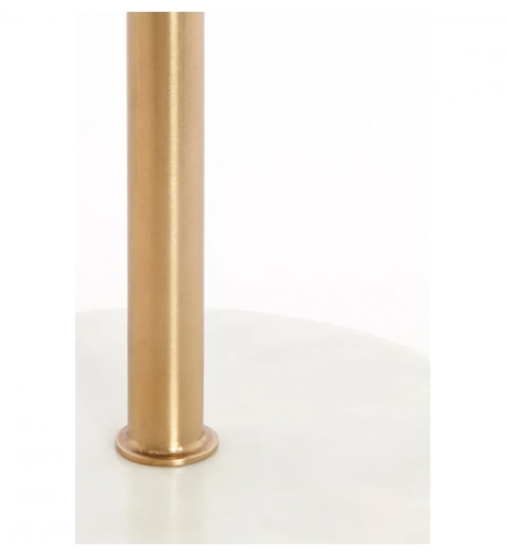 Stolik kawowy boczny CIVITA 53 cm biały złoty*L&L Outlet