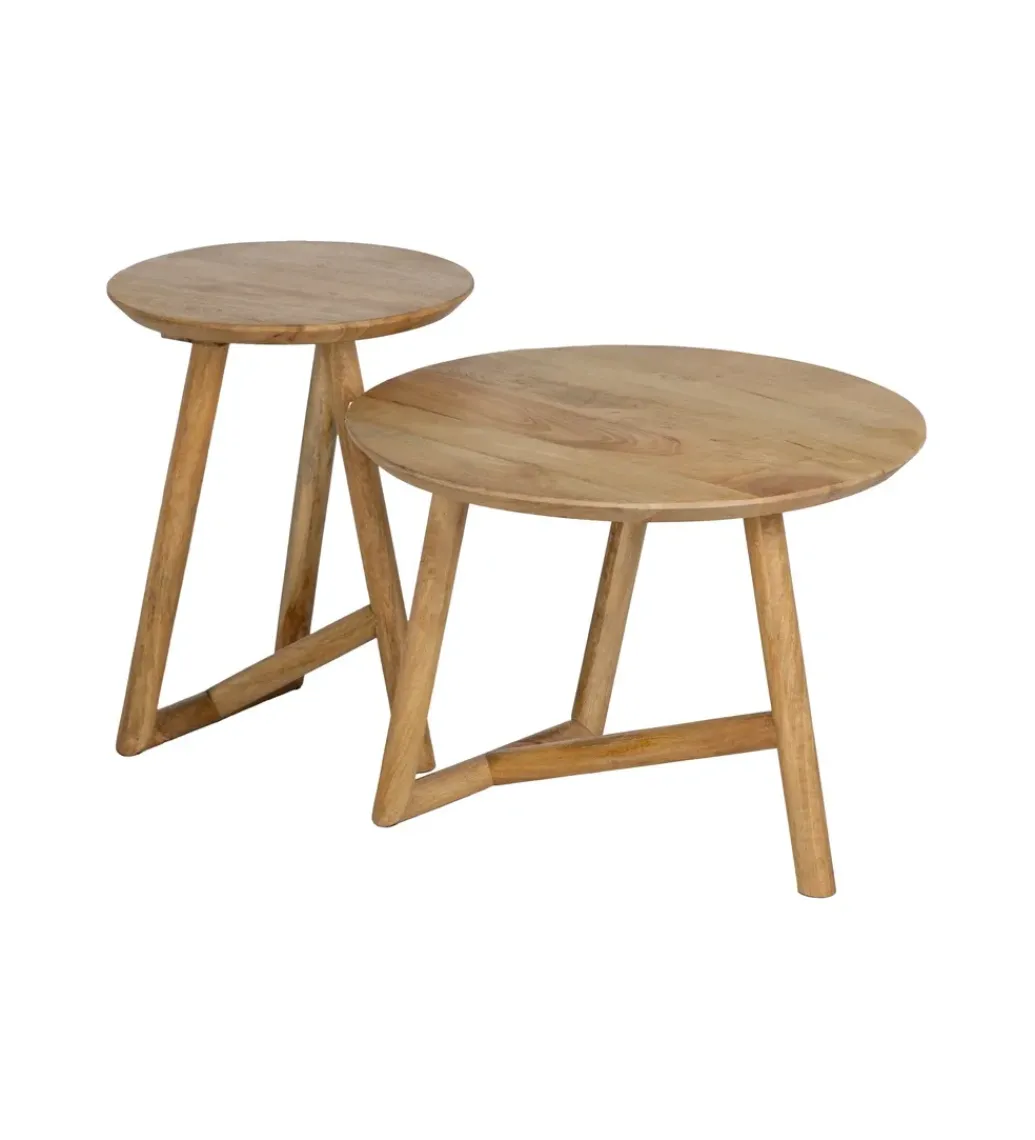 Stolik kawowy boczny DREKEO 55 cm drewno mango*Zona-Design Discount