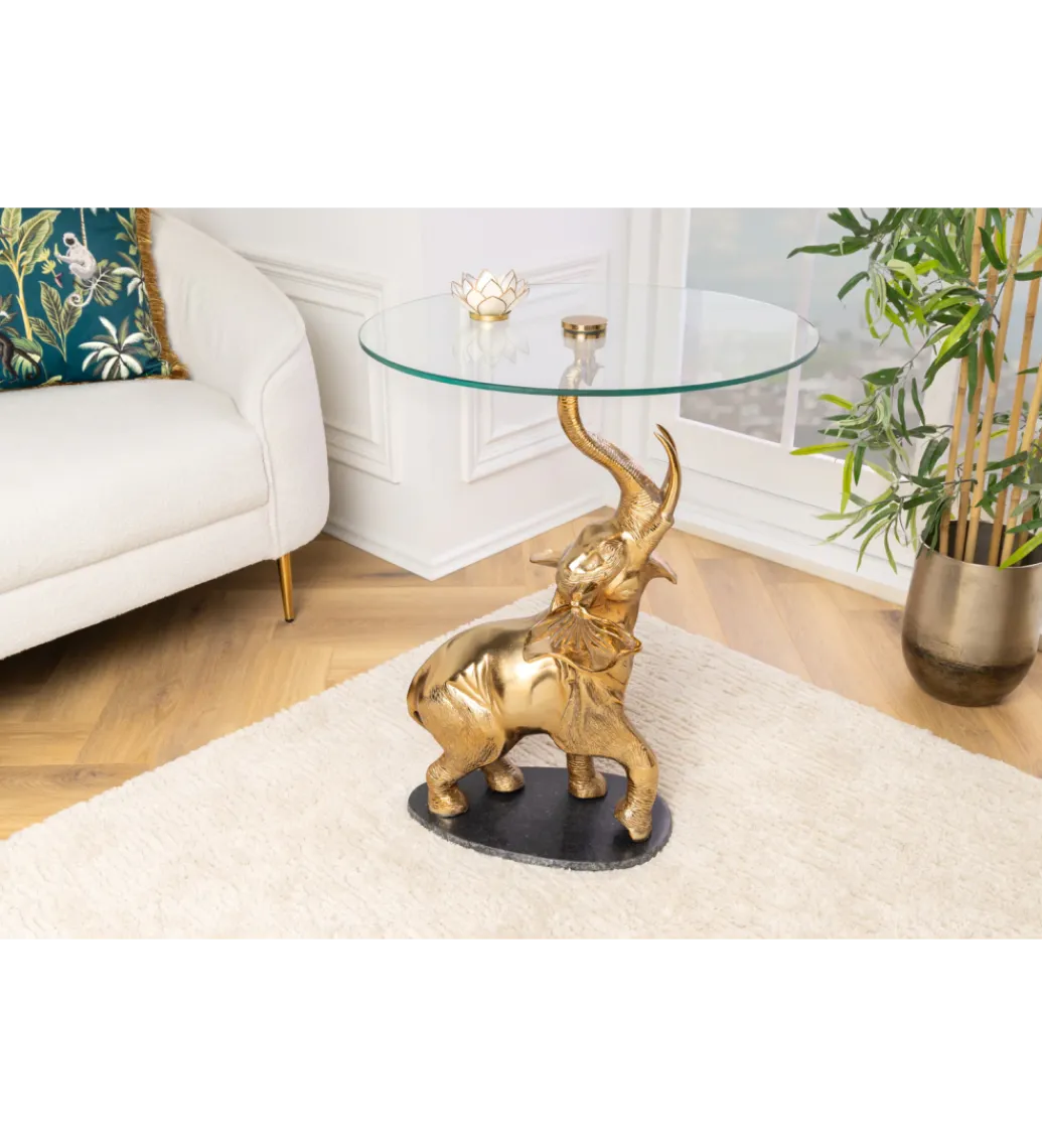 Stolik kawowy boczny ELEPHANT 80 cm złoty*Invicta Interior Hot