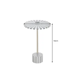 Stolik kawowy boczny HARMONY NATURE 55 cm czarnobiały złoty*Invicta Interior - przedsprzedaż Best