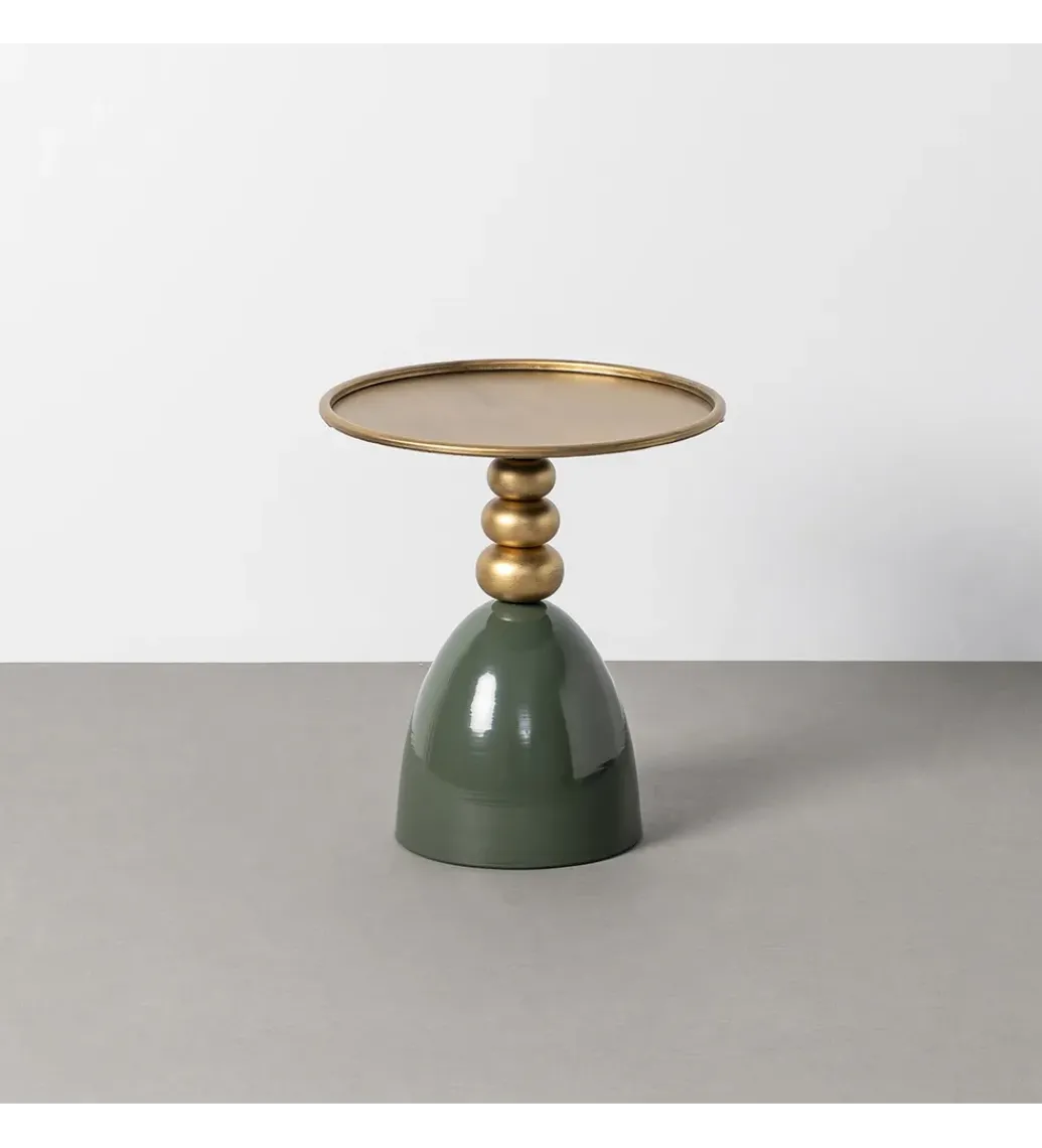 Stolik kawowy boczny JORGEWA 47 cm zielony złoty*Zona-Design Outlet