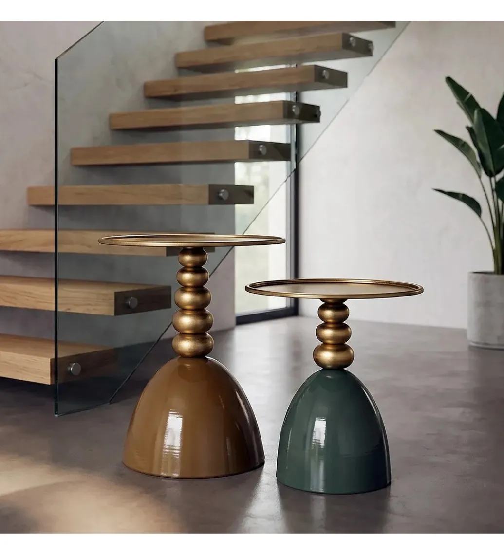 Stolik kawowy boczny JORGEWA 54 cm brązowy złoty*Zona-Design Outlet