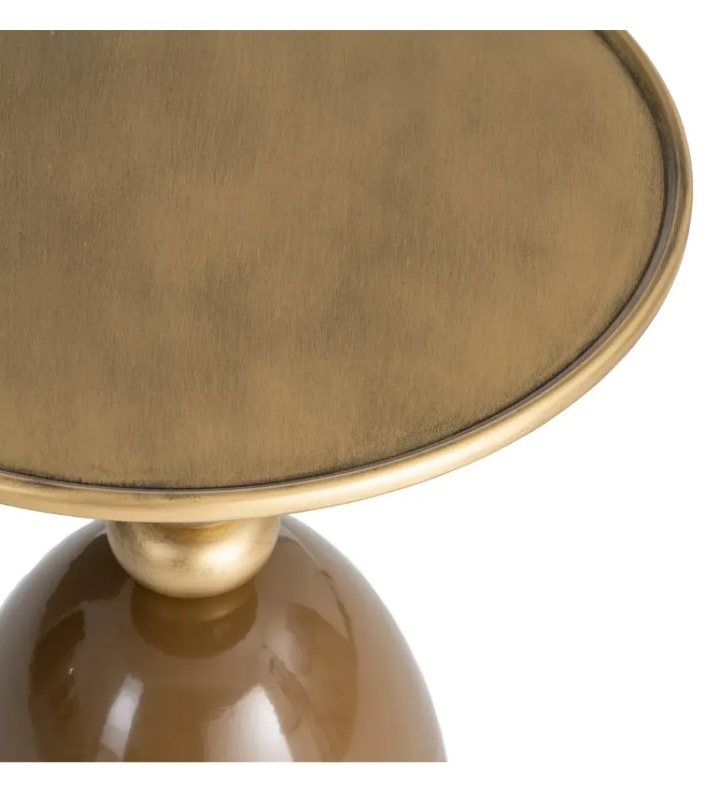 Stolik kawowy boczny JORGEWA 54 cm brązowy złoty*Zona-Design Outlet