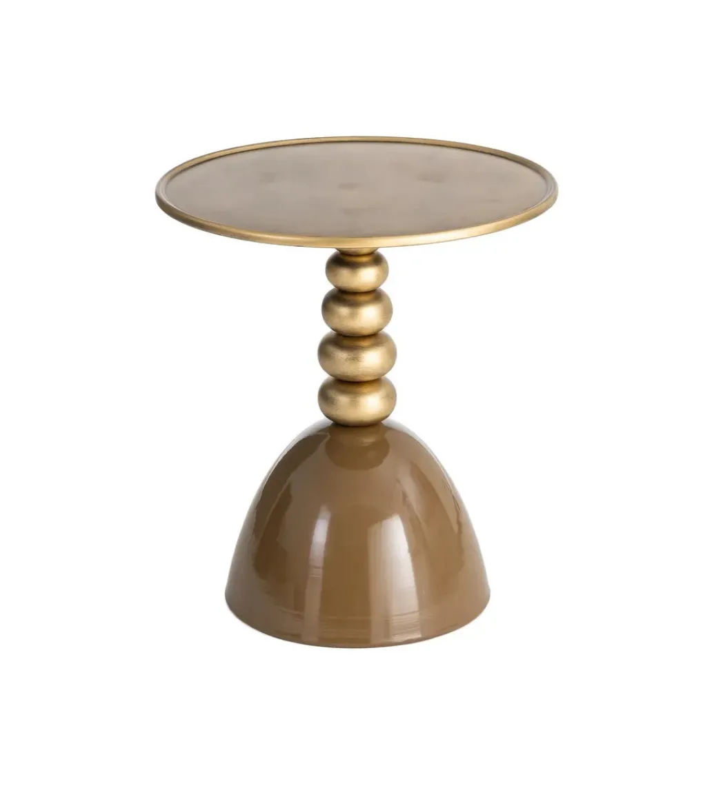 Stolik kawowy boczny JORGEWA 54 cm brązowy złoty*Zona-Design Outlet