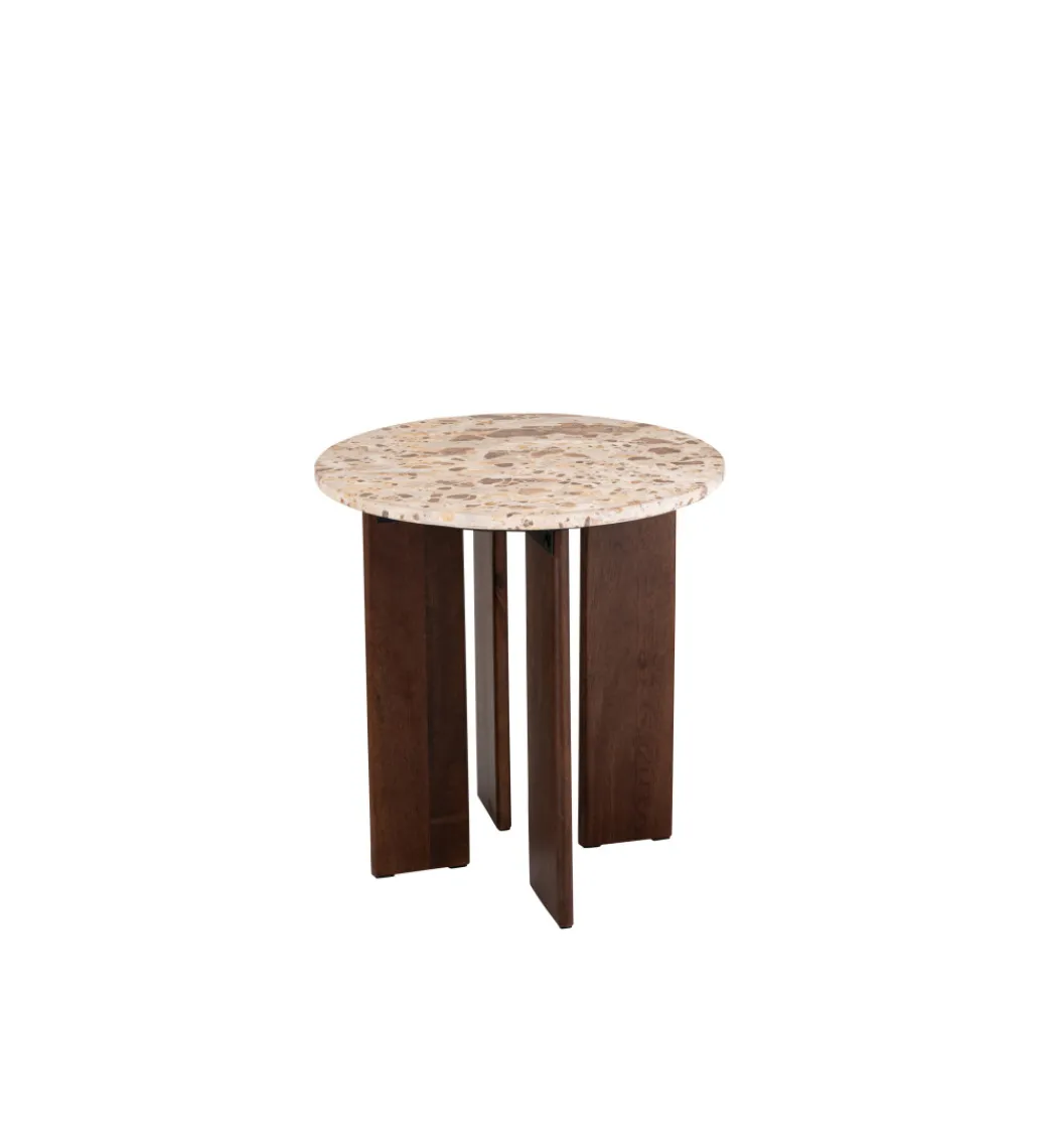 Stolik kawowy boczny MATHILDE 50 cm w optyce marmuru*J-Line Hot