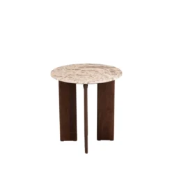 Stolik kawowy boczny MATHILDE 50 cm w optyce marmuru*J-Line Hot