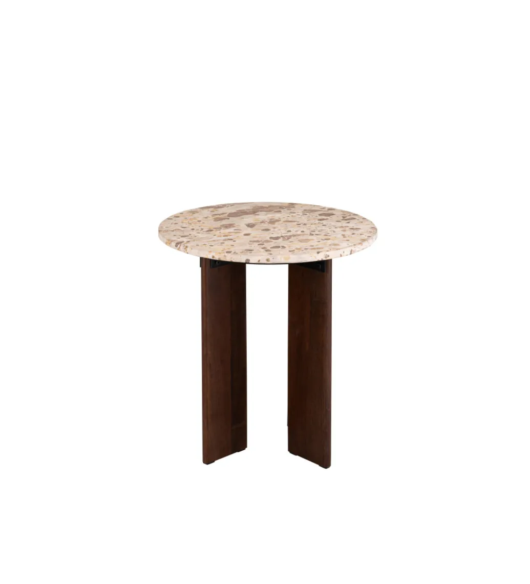 Stolik kawowy boczny MATHILDE 50 cm w optyce marmuru*J-Line Hot