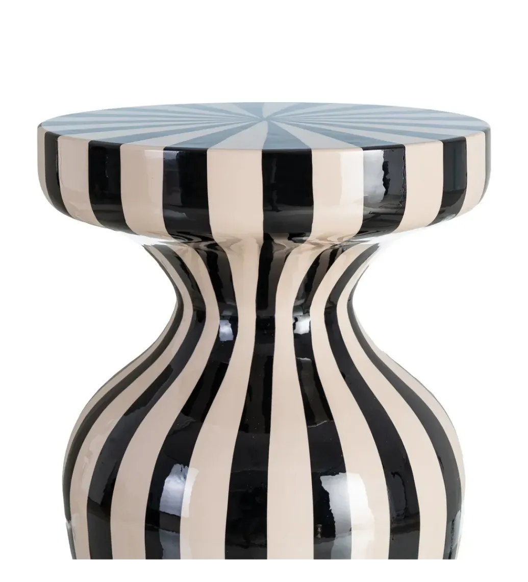 Stolik kawowy boczny METERAN 47 cm biało czarny*Zona-Design