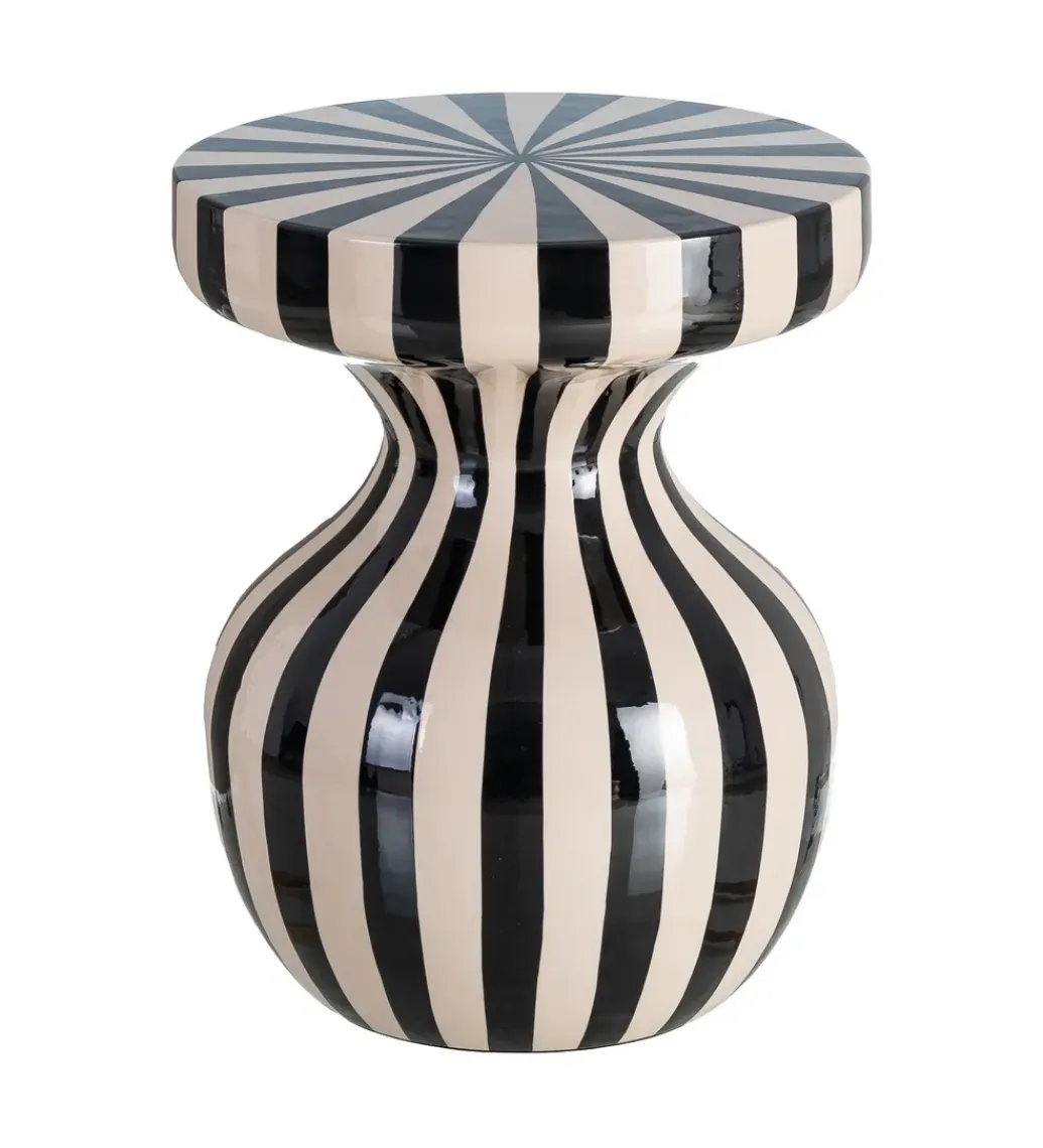 Stolik kawowy boczny METERAN 47 cm biało czarny*Zona-Design