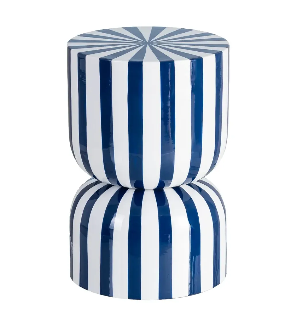 Stolik kawowy boczny METERAN 47 cm niebiesko biały*Zona-Design Discount