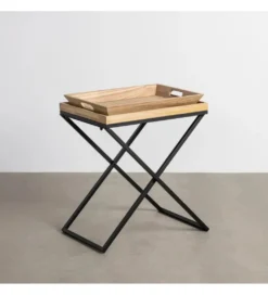 Stolik kawowy boczny RENAKONY 61 cm naturalny czarny*Zona-Design Best