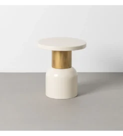 Stolik kawowy boczny SLAVICM 40 cm biały*Zona-Design Online