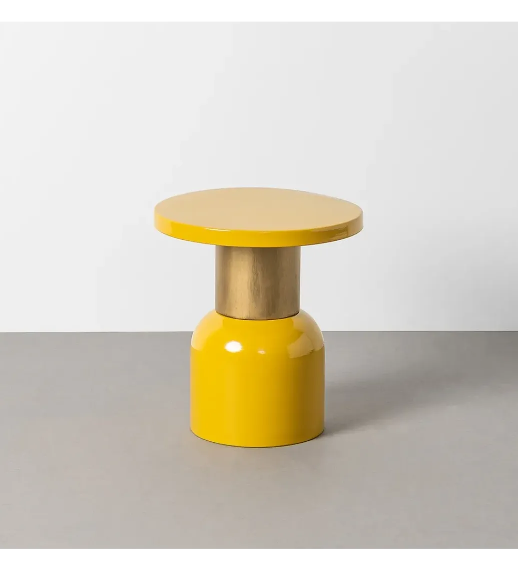 Stolik kawowy boczny SLAVICM 40 cm musztardowy*Zona-Design Online