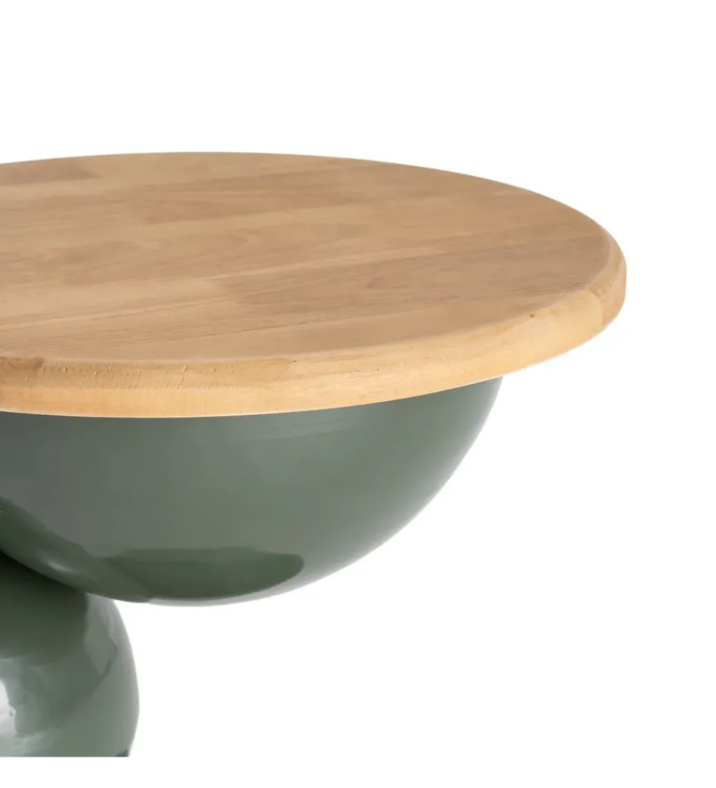 Stolik kawowy boczny SYLVIAM 46 cm zielony naturalny*Zona-Design Best
