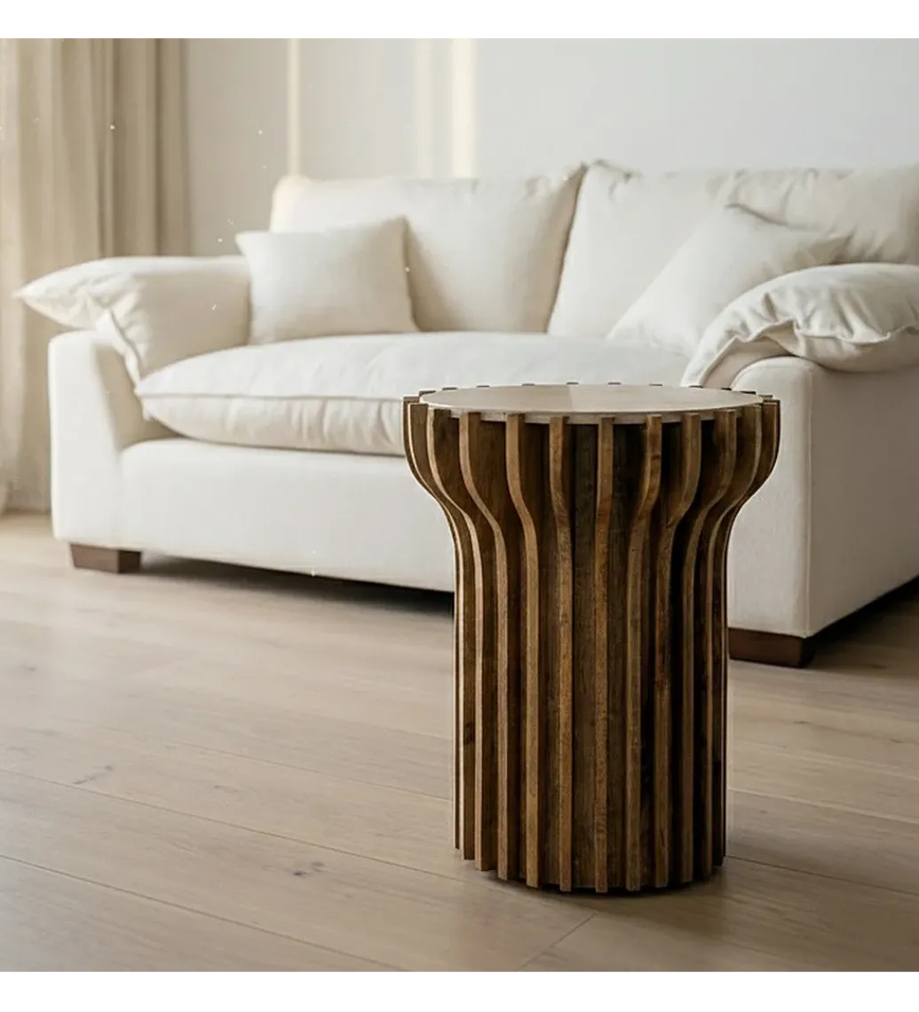 Stolik kawowy boczny TEKALEMA 62 cm drewno mango*Zona-Design New