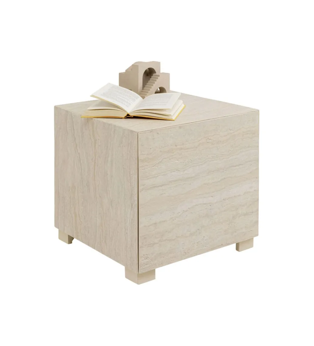 Stolik kawowy boczny TRAVERTINO 45 x 45 cm naturalny*KARE Outlet