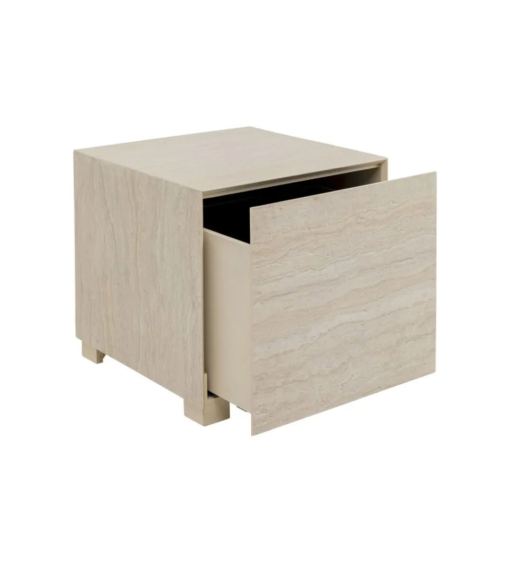 Stolik kawowy boczny TRAVERTINO 45 x 45 cm naturalny*KARE Outlet