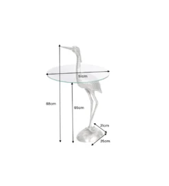 Stolik kawowy boczny WILDLIFE HERON 90 cm srebrny*Invicta Interior Discount