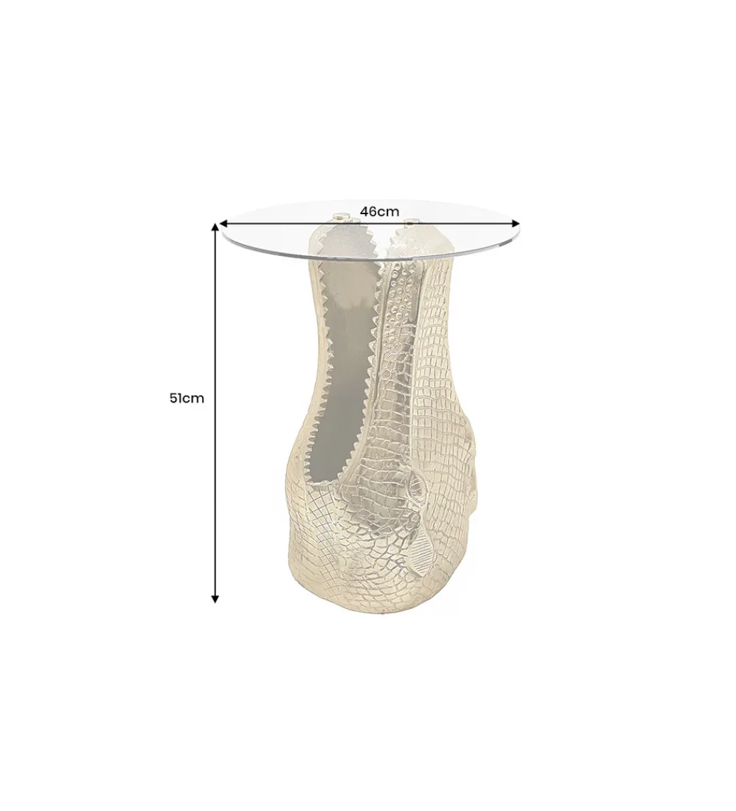 Stolik kawowy boczny WILDLIFE CROCODILE 50 cm złoty*Invicta Interior Outlet