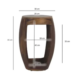 Stolik kawowy boczny WOHNLING 30 cm drewno sheesham*WOHNLING, GERMANY New
