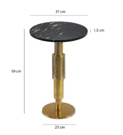 Stolik kawowy boczny WOHNLING 59 cm czarny złoty*WOHNLING, GERMANY Outlet
