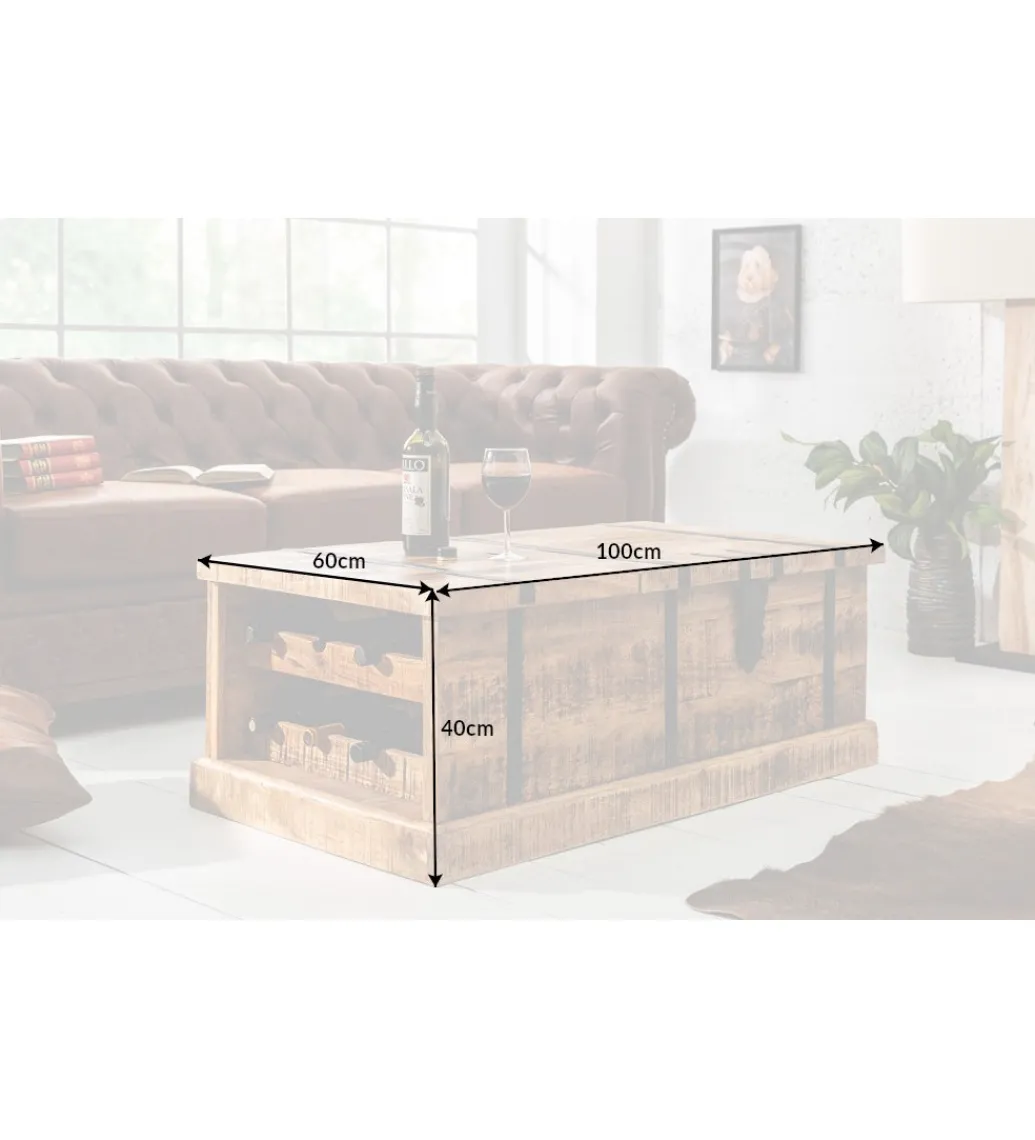 Stolik kawowy Bodega 100 cm drewno mango*Invicta Interior Best