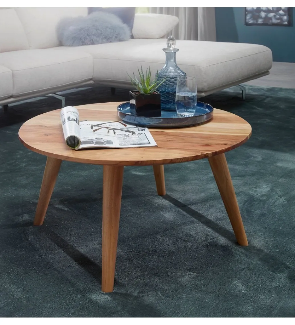 Stolik kawowy BOHA 75 cm drewno akacja*WOHNLING, GERMANY Clearance