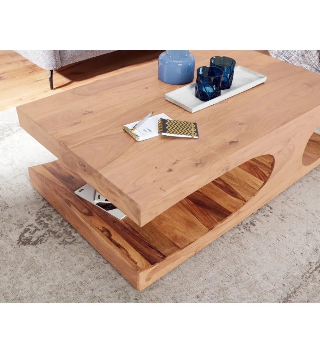 Stolik kawowy BOHA 118 cm drewno akacja*WOHNLING, GERMANY New