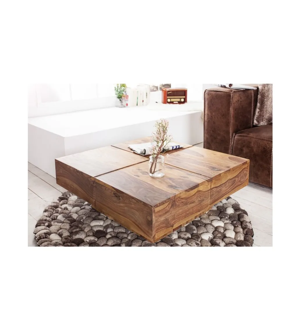Stolik kawowy Bolt 70 cm drewno Sheesham*Invicta Interior Clearance