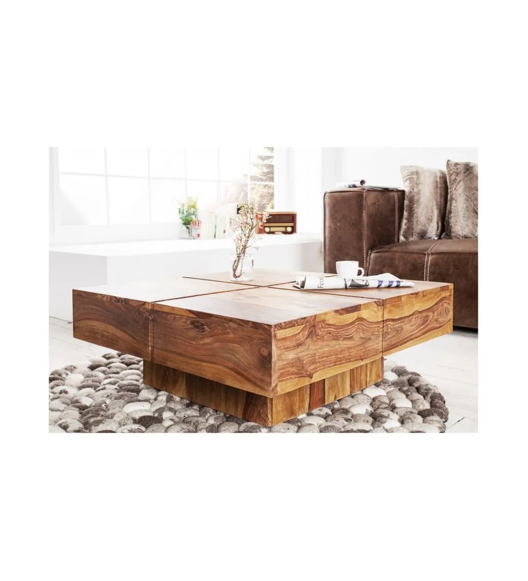 Stolik kawowy Bolt 70 cm drewno Sheesham*Invicta Interior Clearance