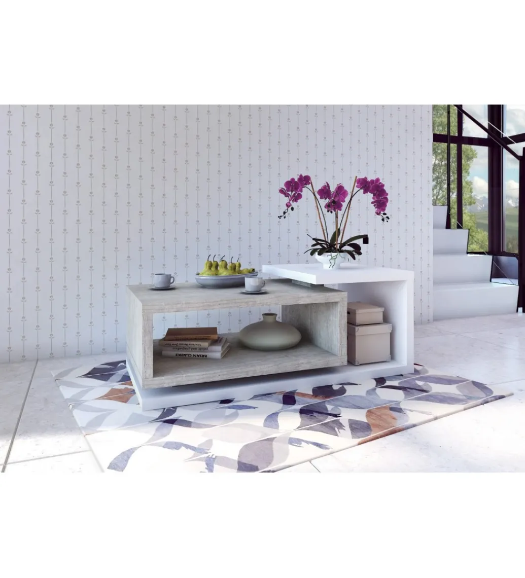 Stolik kawowy BOTA 120 cm w optyce betonu*Helvetia
