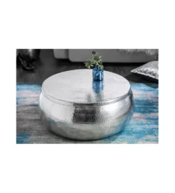 Stolik kawowy BRILANT 70 cm srebrny*Invicta Interior Outlet